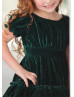 Emerald Velvet Twirl Flower Girl Dress